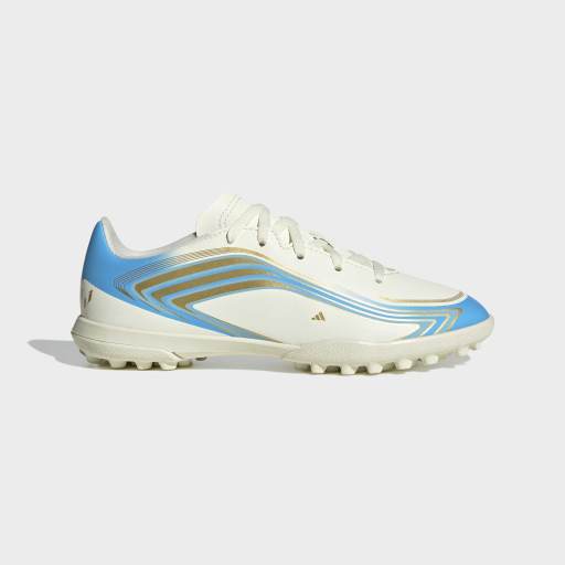 adidas F50 MESSI CLUB Turf Football Shoes | Ivory / Ice Blue | Kid's