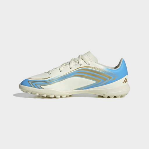 adidas F50 MESSI CLUB Turf Football Shoes | Ivory / Ice Blue | Kid's