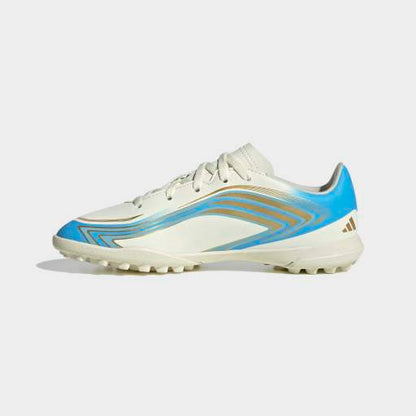 adidas F50 MESSI CLUB Turf Football Shoes | Ivory / Ice Blue | Kid's