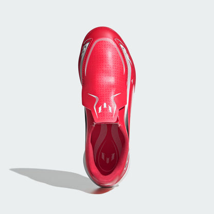 F50 MESSI LEAGUE Laceless Indoor Football Boots | White / Lucid Red| Kid's
