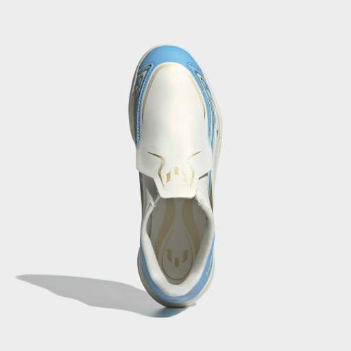 adidas F50 MESSI LEAGUE Laceless Indoor Football Boots| Ivory / Ice Blue | Kid's