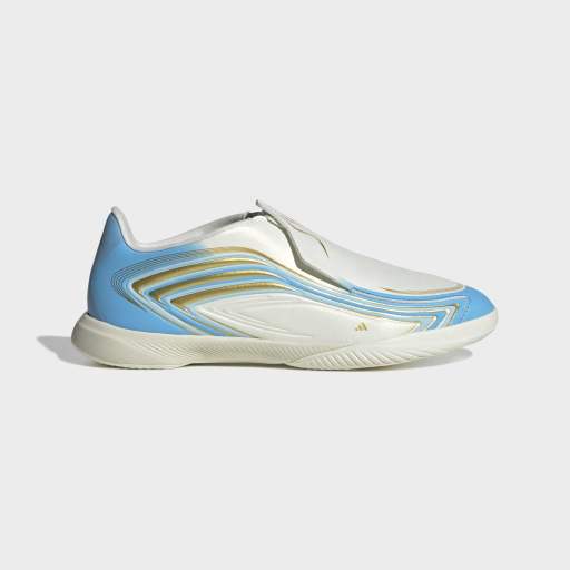 adidas F50 MESSI LEAGUE Laceless Indoor Football Boots| Ivory / Ice Blue | Kid's