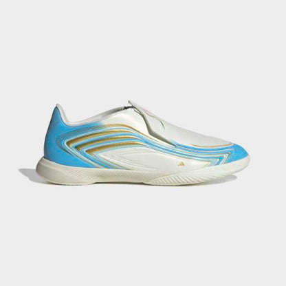 adidas F50 MESSI LEAGUE Laceless Indoor Football Boots| Ivory / Ice Blue | Kid's