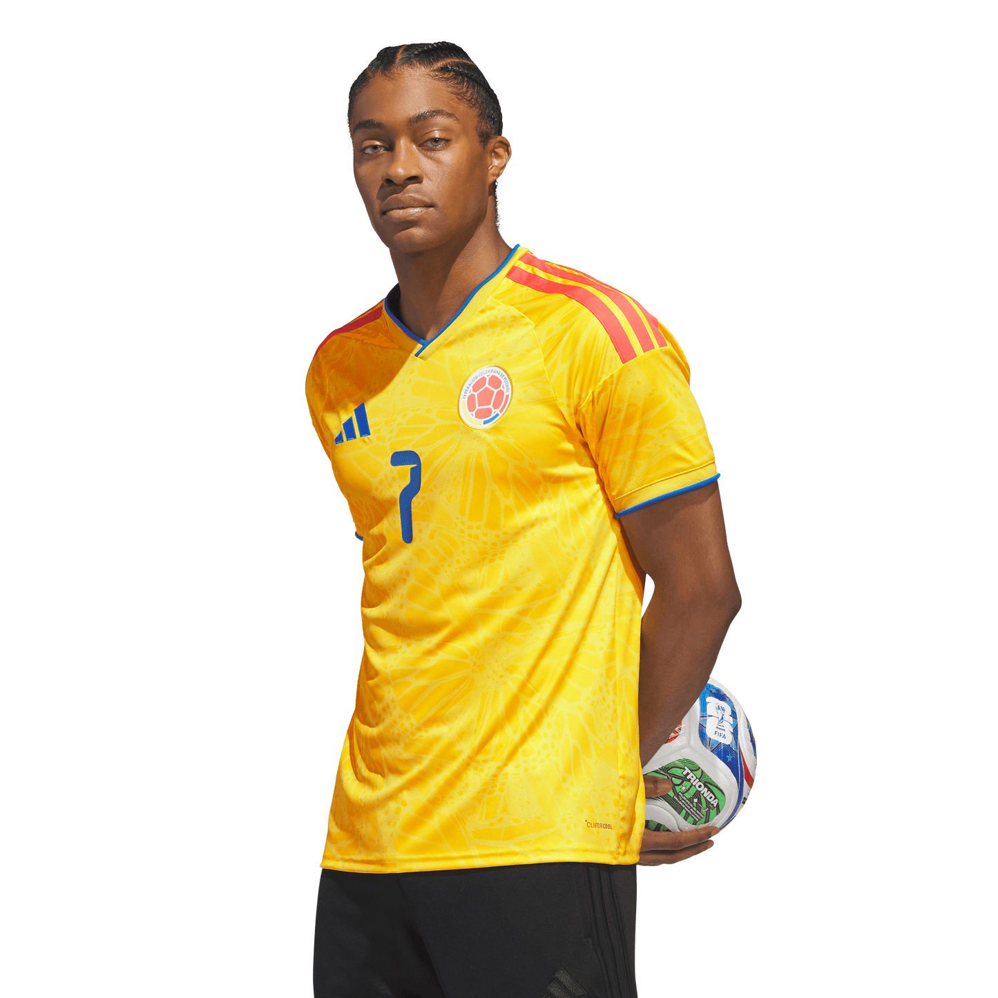 adidas Colombia 26 Diaz Authentic Home Jersey | Yellow | Men's