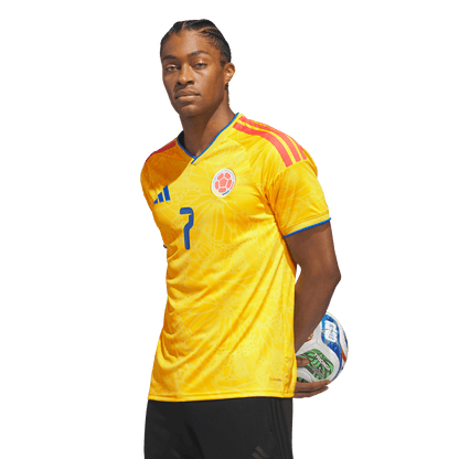 adidas Colombia 26 Diaz Authentic Home Jersey | Yellow | Men's
