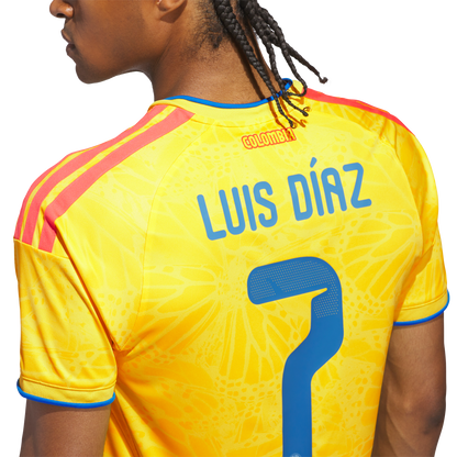 adidas Colombia 26 Diaz Authentic Home Jersey | Yellow | Men's
