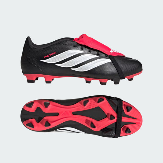 adidas Predator Club Fold-Over Tongue FG Soccer Cleats | Core Black / Cloud White / Lucid Red | Men's