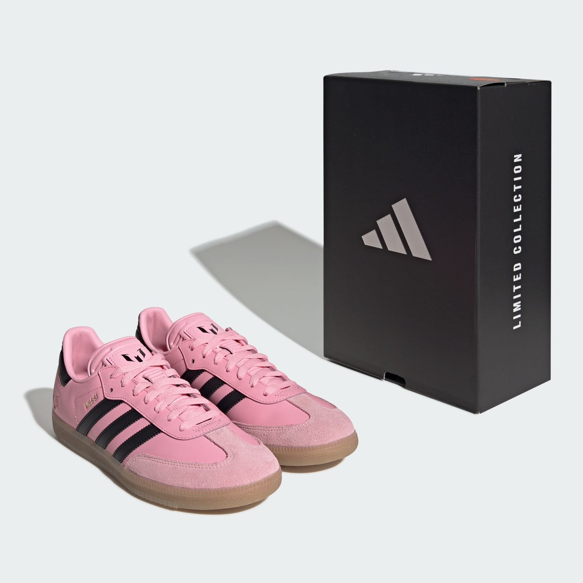 adidas SAMBA MESSI Indoor Soccer Shoes | Light Pink-Core Black-Gum | M stripe 3 adidas adidas SAMBA MESSI Indoor Soccer Shoes | Light Pink-Core Black-Gum | M stripe 3 adidas