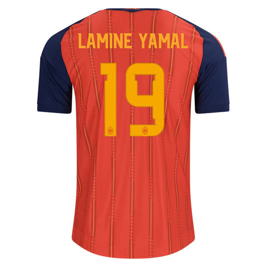 adidas Spain 26 Lamine Yamal Authentic Home Jersey | Vivid Red | Men's