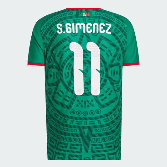 adidas Mexico 26 Santi Gimenez Authentic Home Jersey | Bold Green | Men's