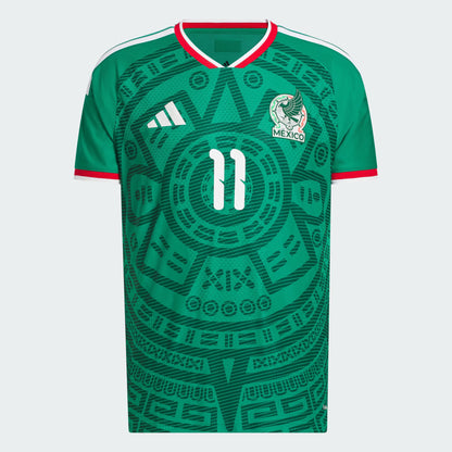 adidas Mexico 26 Santi Gimenez Authentic Home Jersey | Bold Green | Men's