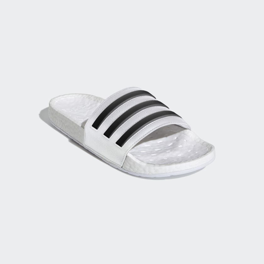 adidas ADILETTE BOOST Slides | White | Men's | stripe adidas