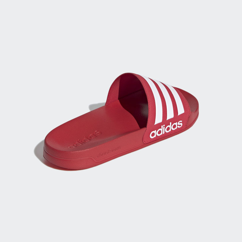 adidas SHOWER Rubber Slides Red-White | Men's stripe 3 adidas