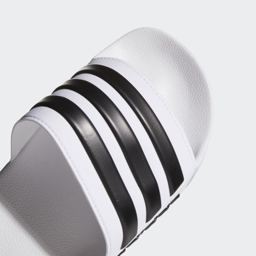 adidas ADILETTE SHOWER Rubber Slides | White-Black | Men's