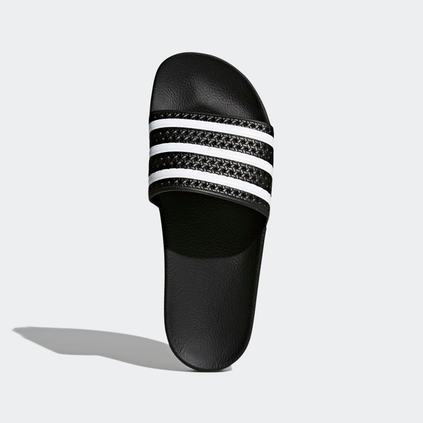adidas ADILETTE Rubber Slides | Black-White | Men's