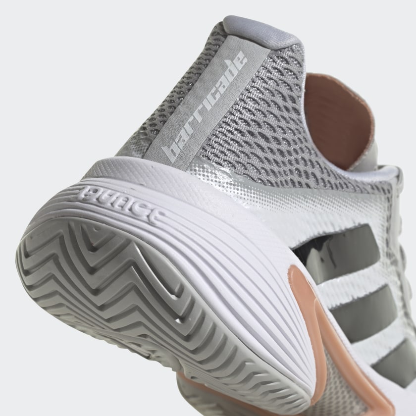 adidas Women's Barricade Tennis Shoes, 9 / Grey/Black/Ambient Blush adidas Women's Barricade Tennis Shoes, 9 / Grey/Black/Ambient Blush