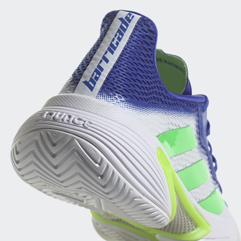 adidas BARRICADE Tennis Shoes | White-Blue-Green | Men's