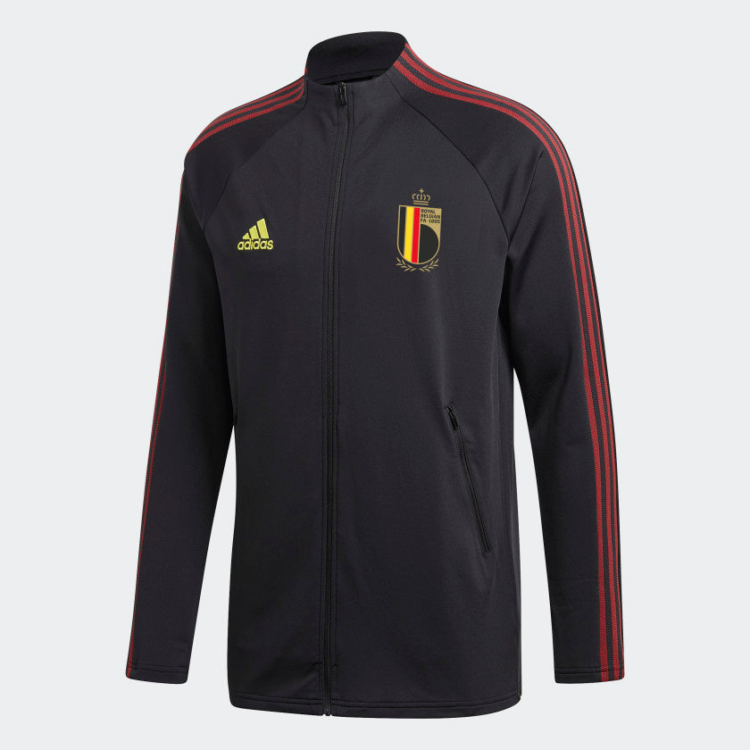 Minst ik zal sterk zijn Verbetering adidas BELGIUM ANTHEM Soccer Track Jacket | Black-Red | Men's | stripe 3  adidas
