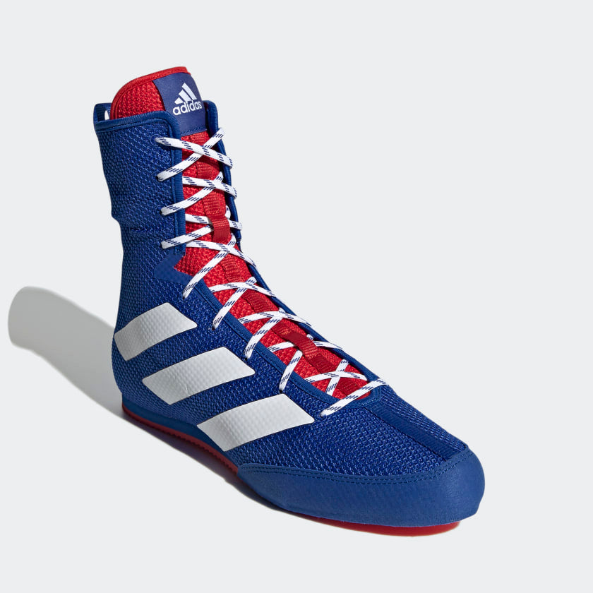 adidas BOX HOG 3 Boxing Shoes | Royal Blue | Men's | stripe