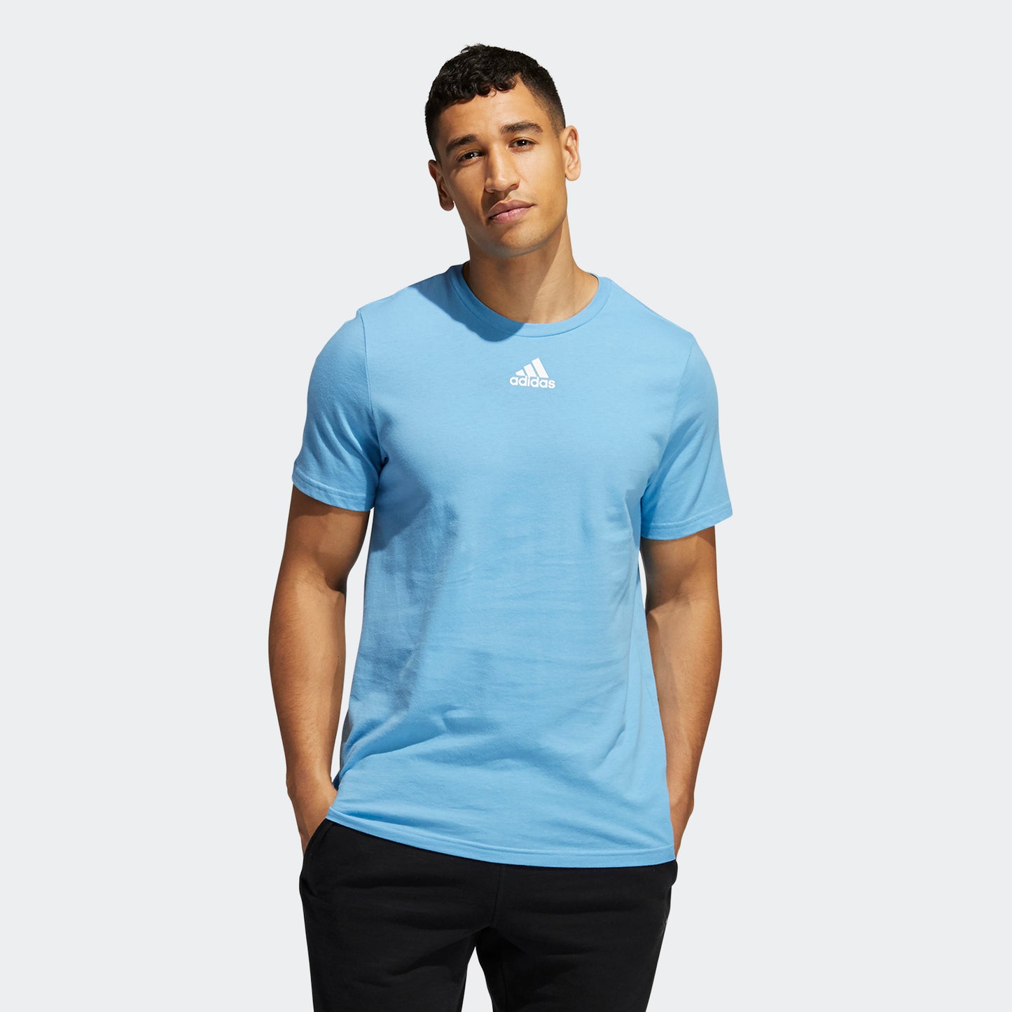 adidas AMPLIFIER T-Shirt | Light Blue | Men's – stripe 3 adidas