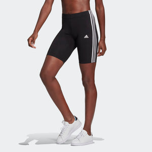 adidas ESSENTIALS 3-STRIPES Fitted Bike Shorts | Black-White | Women's