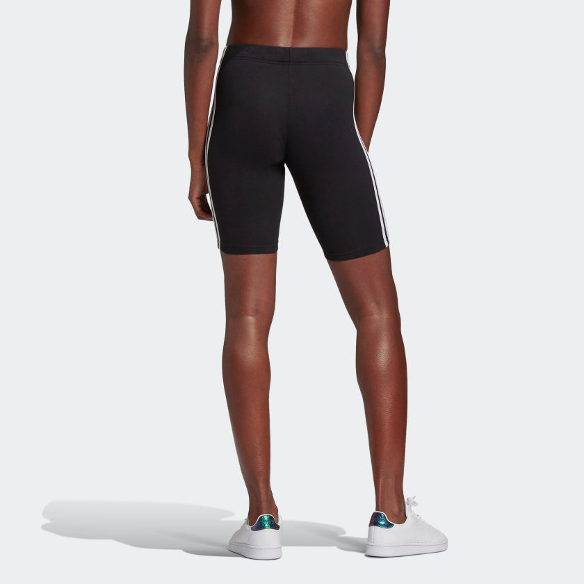 adidas ESSENTIALS 3-STRIPES Fitted Bike Shorts | Black-White | Women's