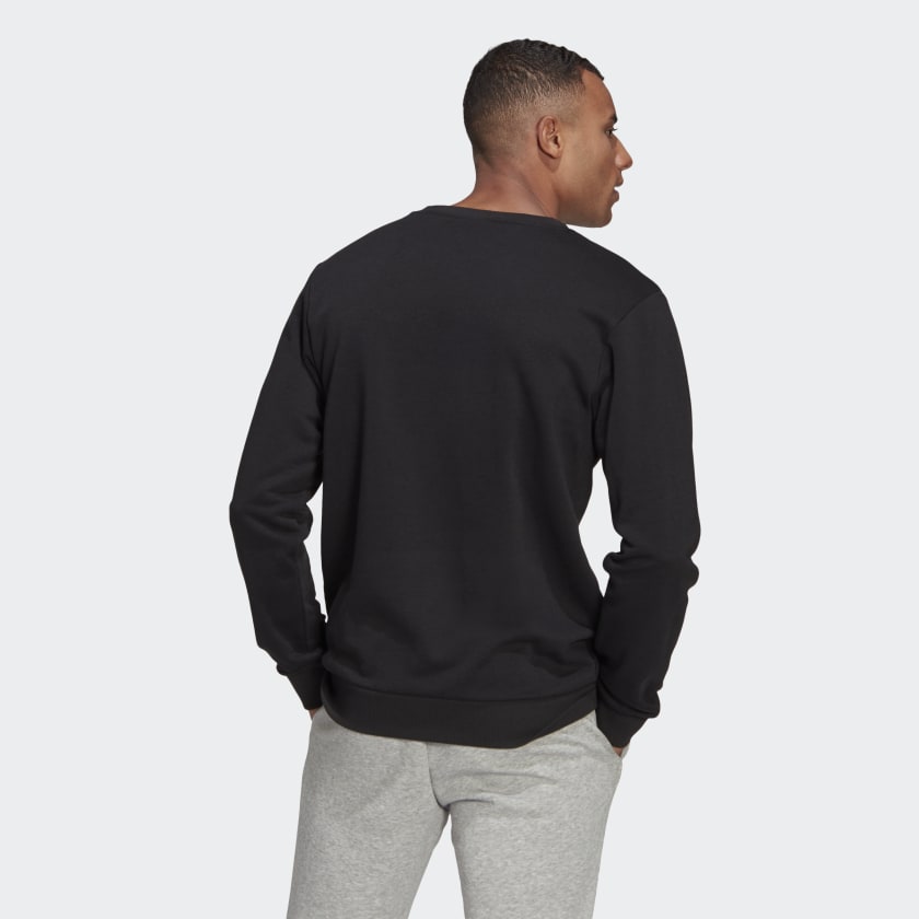 adidas ESSENTIALS Logo adidas | 3 Sweatshirt stripe Men\'s TERRY – FRENCH | Big Black