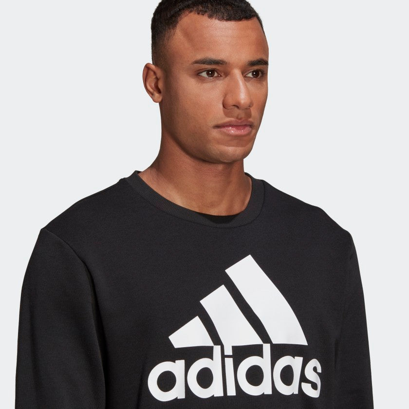 adidas ESSENTIALS FRENCH TERRY Big Logo Sweatshirt | Black | Men's – stripe  3 adidas