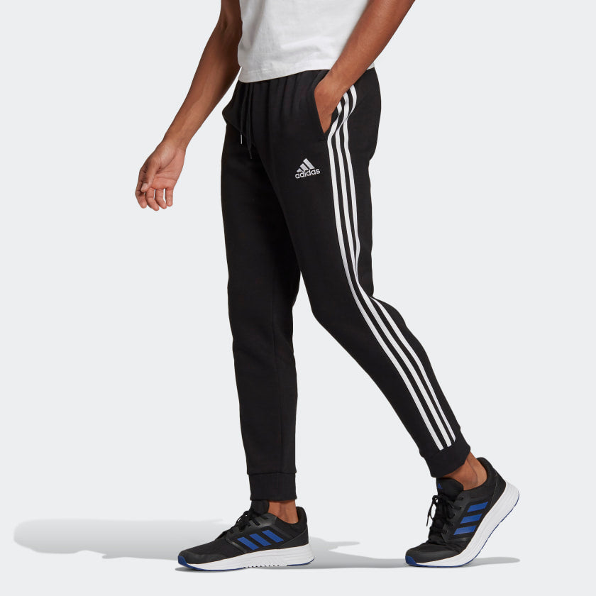 bomuld Lækker Ved lov adidas ESSENTIALS FRENCH TERRY Tapered-Cuff 3-Stripes Pants | Black-Wh – stripe  3 adidas