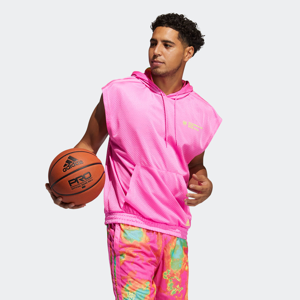 adidas DONOVAN MITCHELL SHOOTER Hoodie | Screaming Pink Men's 3 adidas