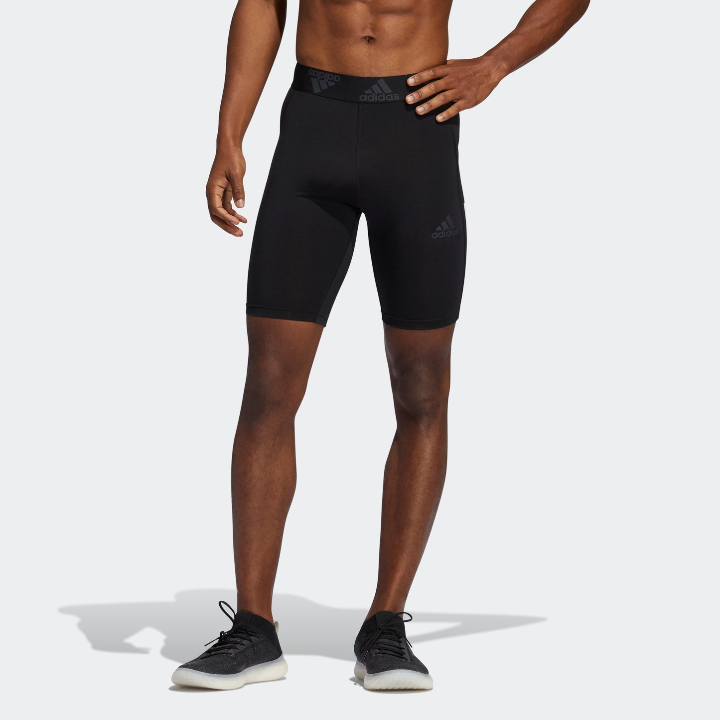 adidas TECHFIT SHORT 3-Stripes Training Tights | Black | Men's