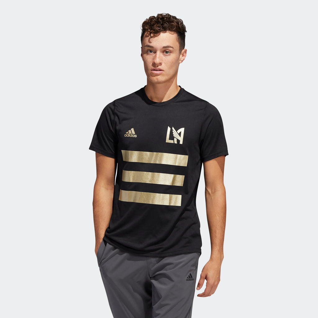 adidas LOS ANGELES FC Creator Tee, Black-Gold, Men's