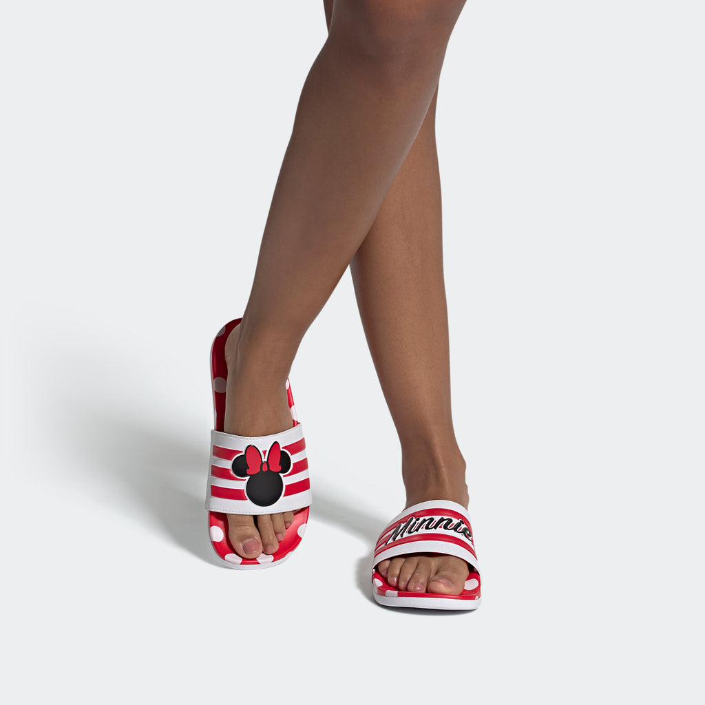 cocodrilo apaciguar Expresión adidas ADILETTE COMFORT 'Minnie Mouse' Slides - Red | Women's | stripe 3  adidas