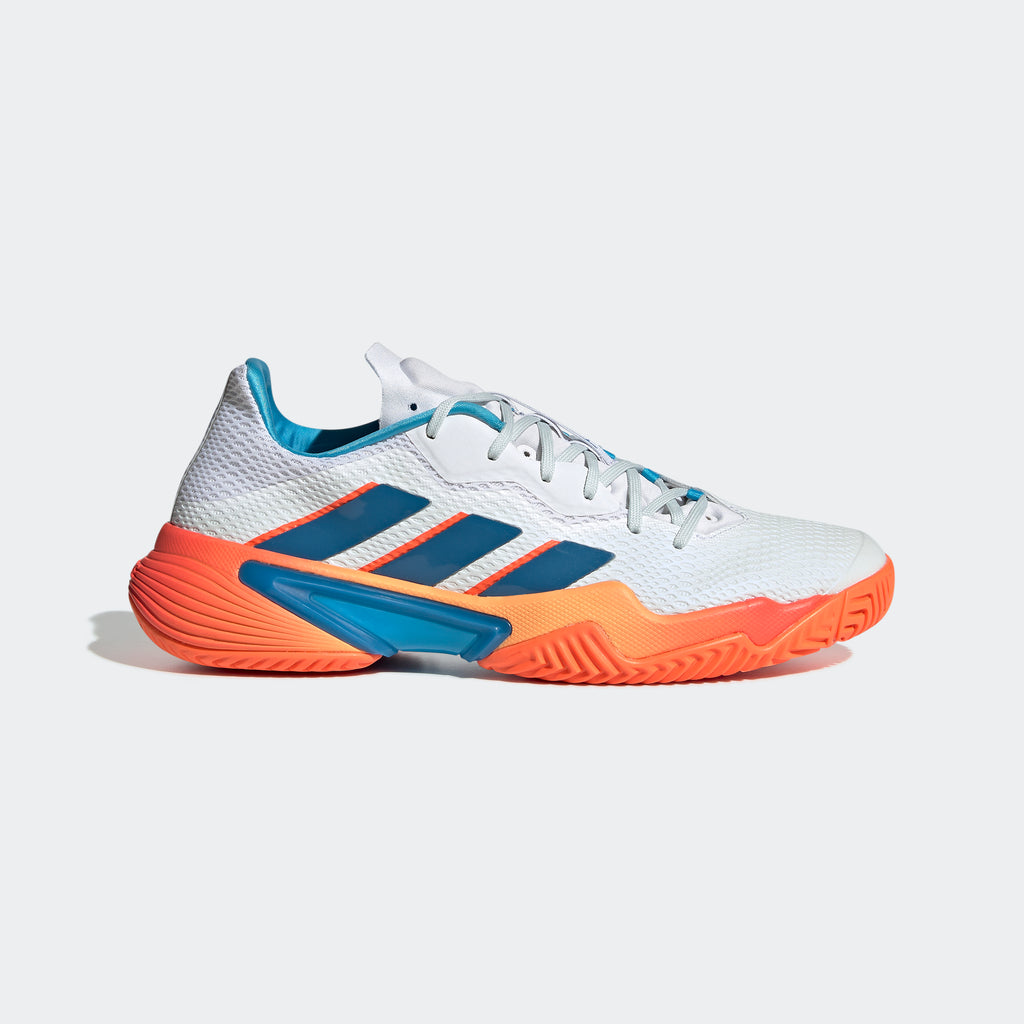 Barricade Tennis Shoes White/Blue/Orange | Men's | stripe 3 adidas