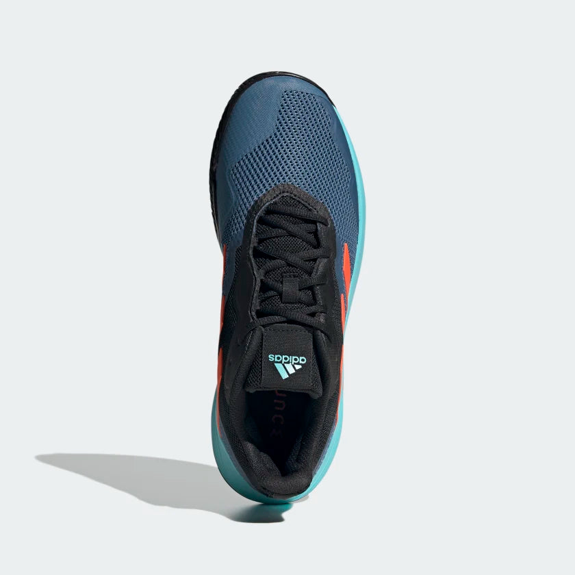 adidas COURTJAM CONTROL Tennis Shoes | Black-Aqua-Blue | Men's