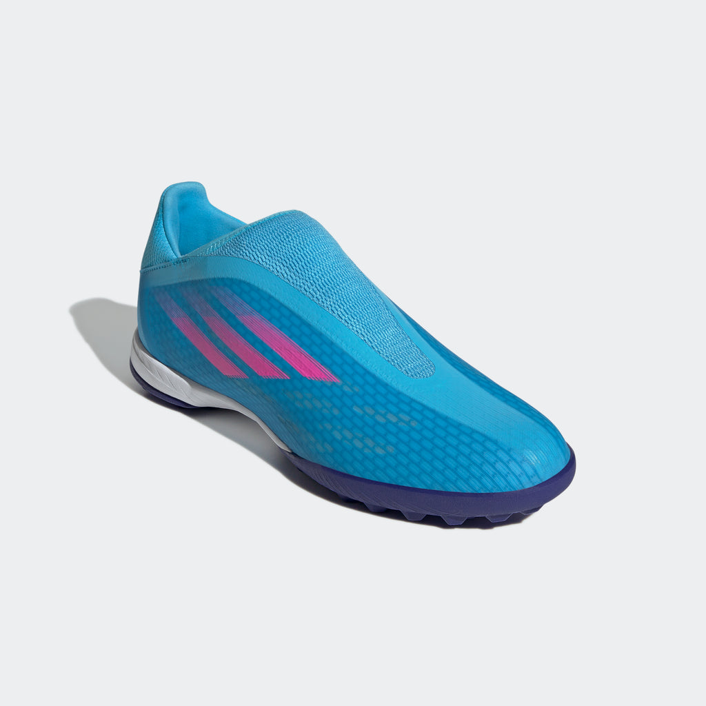 adidas X SPEEDFLOW.3 LACELESS Artificial Turf Soccer Shoes | Sky Rush stripe 3 adidas