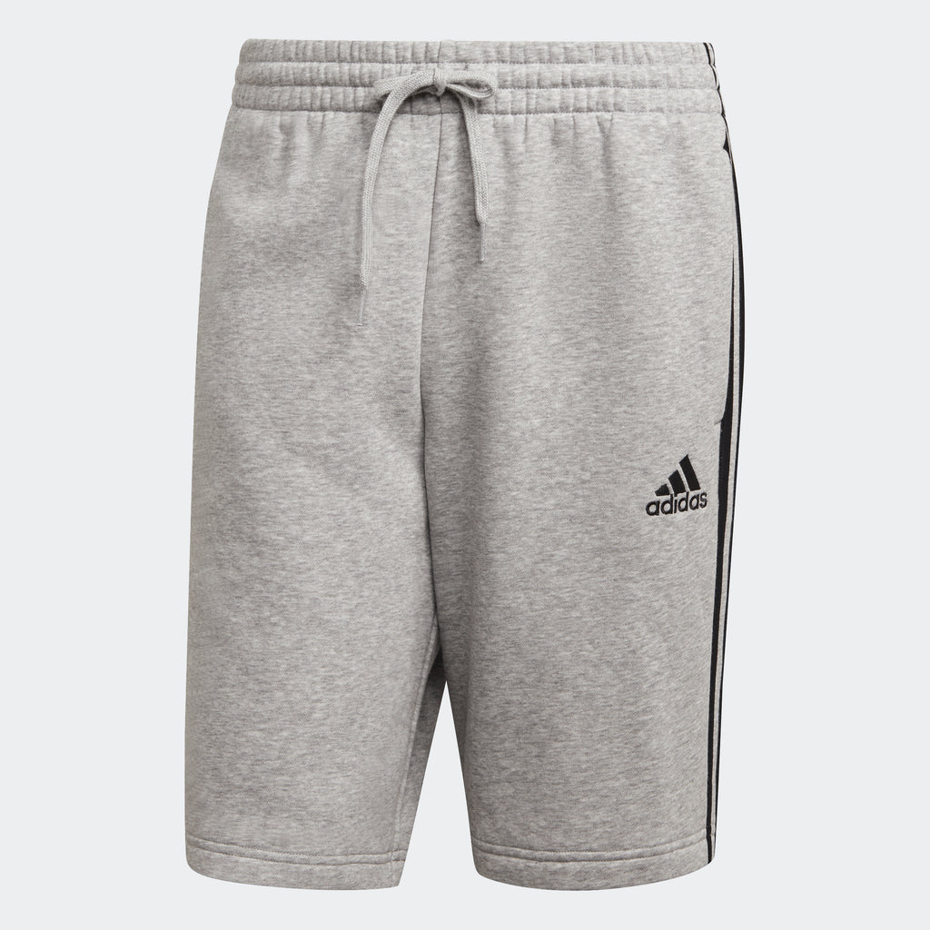 adidas Essentials Fleece Shorts Gray | Men's | stripe 3 adidas