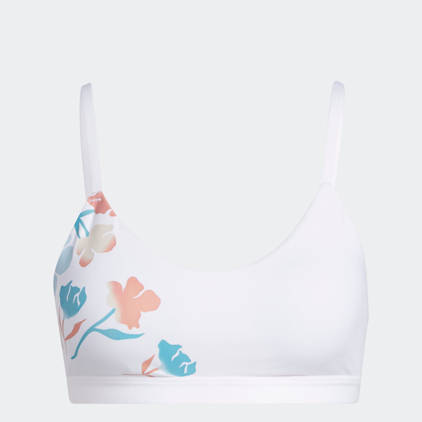 adidas FLORAL GFX Low Support Sports Bra | White | Women's