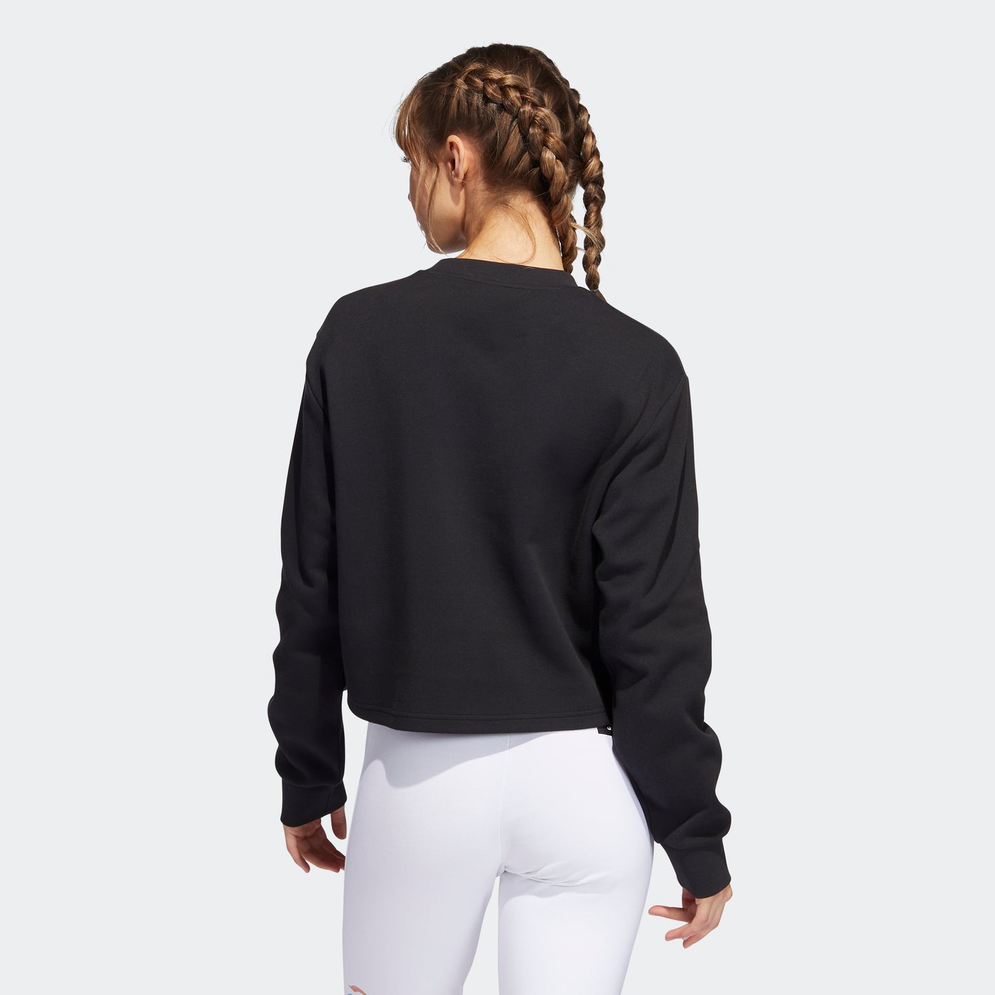 adidas FARM GRAPHIC Cropped Crewneck Sweatshirt | Black | Women's