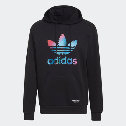 adidas Originals TREFOIL PIXELATED Hoodie Black Men's – stripe
