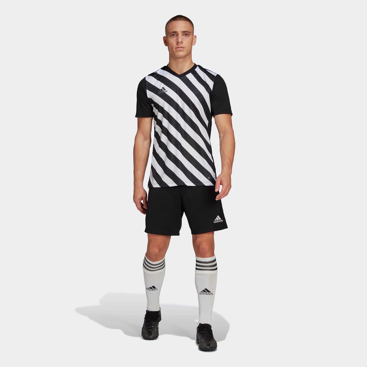 adidas ENTRADA 22 GRAPHIC Soccer Jersey | Black-White | Men's