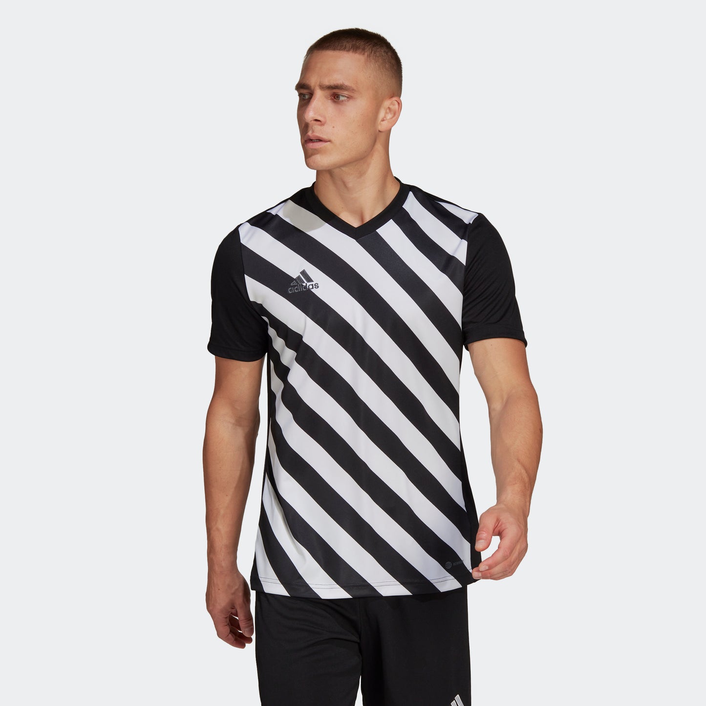 adidas ENTRADA 22 GRAPHIC Soccer Jersey | Black-White | Men's