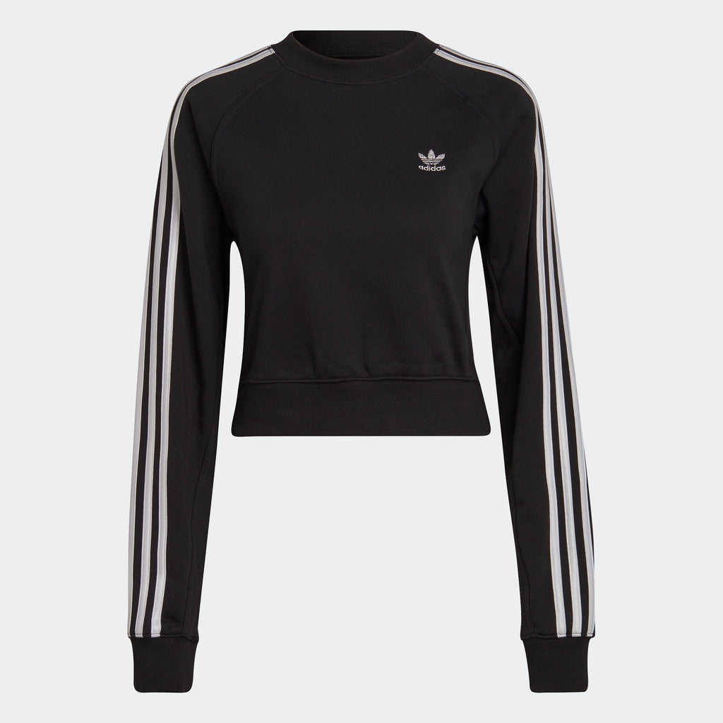adidas Originals ADICOLOR CLASSICS HIGH SHINE Crew Sweatshirt | Black stripe 3 adidas