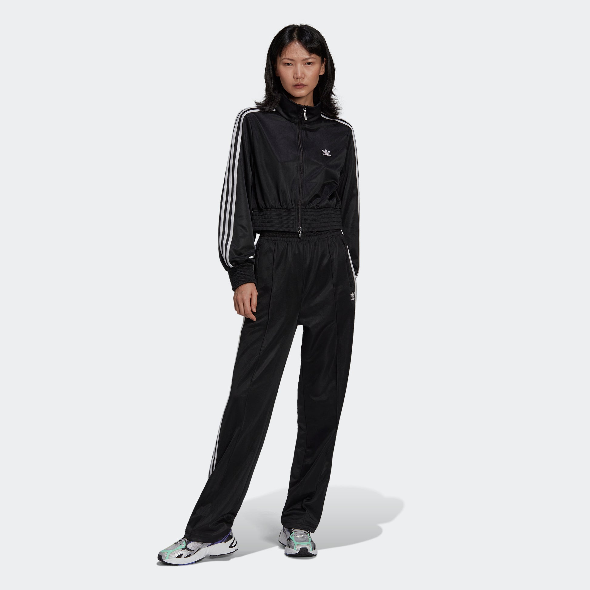 adidas Originals ADICOLOR CLASSICS HIGH-SHINE Track Top | Black | Wome –  stripe 3 adidas