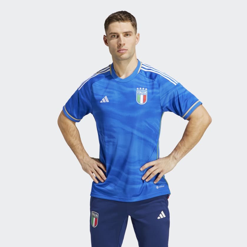 colonia Refinamiento Tulipanes adidas ITALY 23 HOME soccer Jersey | Blue | Men's | stripe 3 adidas
