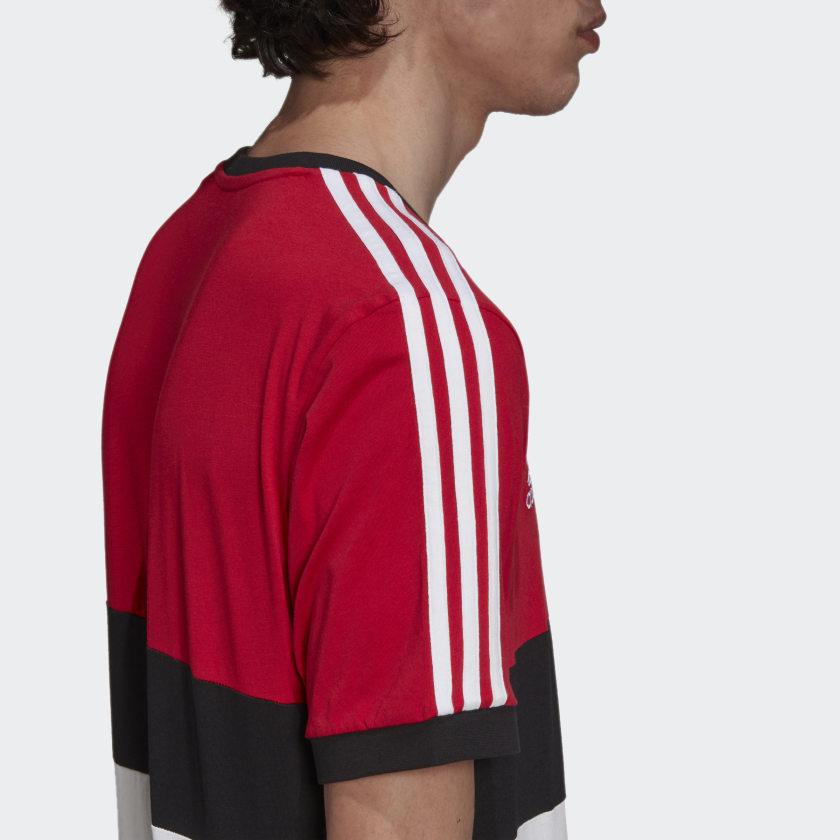 adidas MANCHESTER UNITED Tee | Real Red | Men's | stripe 3 adidas