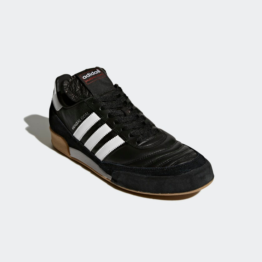 adidas Jr. MUNDIAL GOAL Indoor Soccer Shoes | Black-White | Unisex