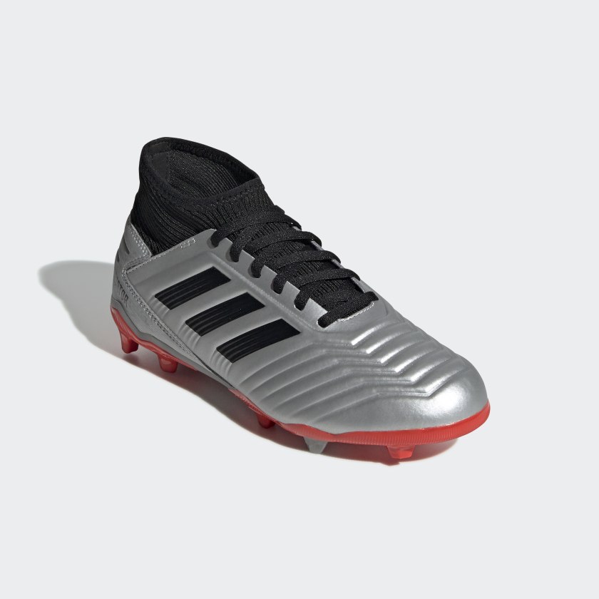 adidas Jr. PREDATOR 19.3 Firm Ground Soccer Cleats | Silver Metallic | Unisex