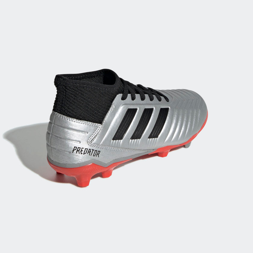 adidas Jr. PREDATOR 19.3 Firm Ground Soccer Cleats | Silver Metallic | Unisex
