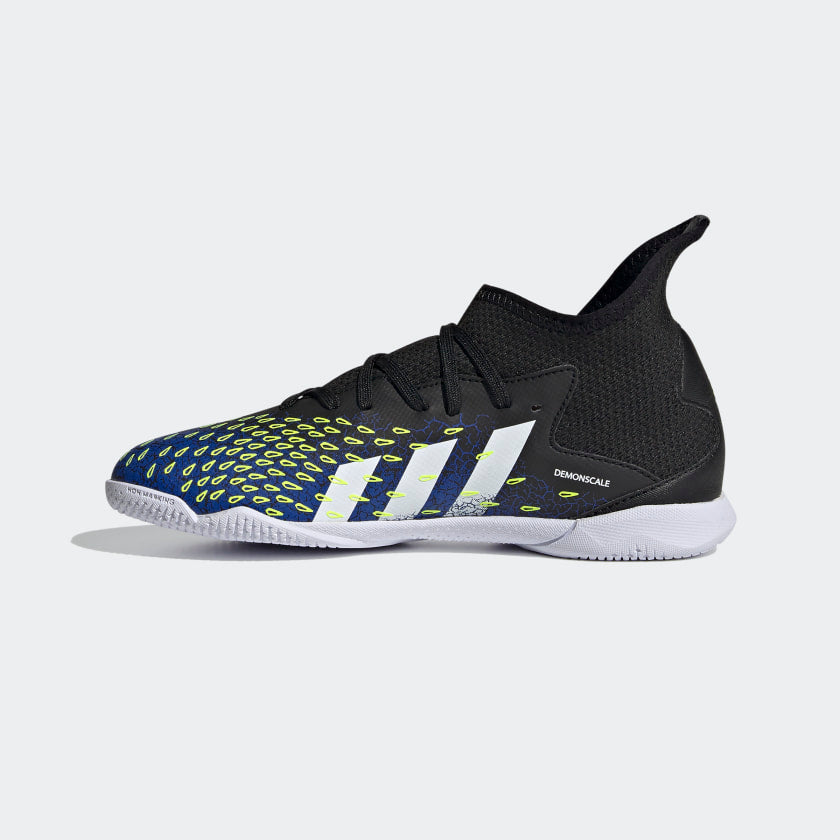 adidas Jr. PREDATOR FREAK.3 Indoor Soccer Shoes | Black-Blue | Unisex